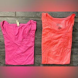 Threads 4 thought pink T-shirt and Jms sunset orange t-shirt bundle